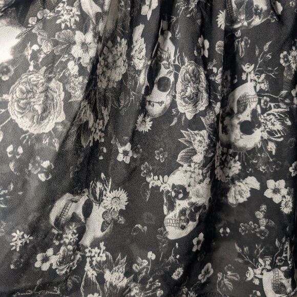 NWOT Womens Torrid Chiffon And Lace Trim Skull Sleep Cami, Size 1X Torrid 1 - Picture 7 of 7